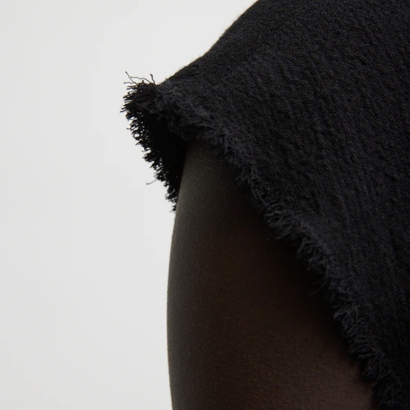 Tibi Black Melee Crepe V-Neck Dress With Organza Lining, 2 - Picture 5 of 14